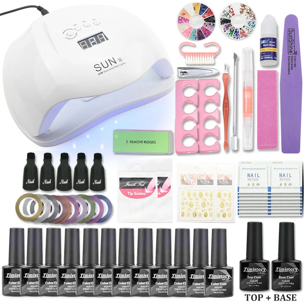 

Nail Set UV LED Lamp Dryer 10/6pcs Nail Gel Polish Kit Soak Off Manicure set Lasting Gel Nail Polish Kit For Nail Art Tools