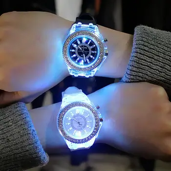 

LinTimes Couple Watch Fashion Simple Trend Rhinestone Sparkling Electronic Quartz Wristwatch