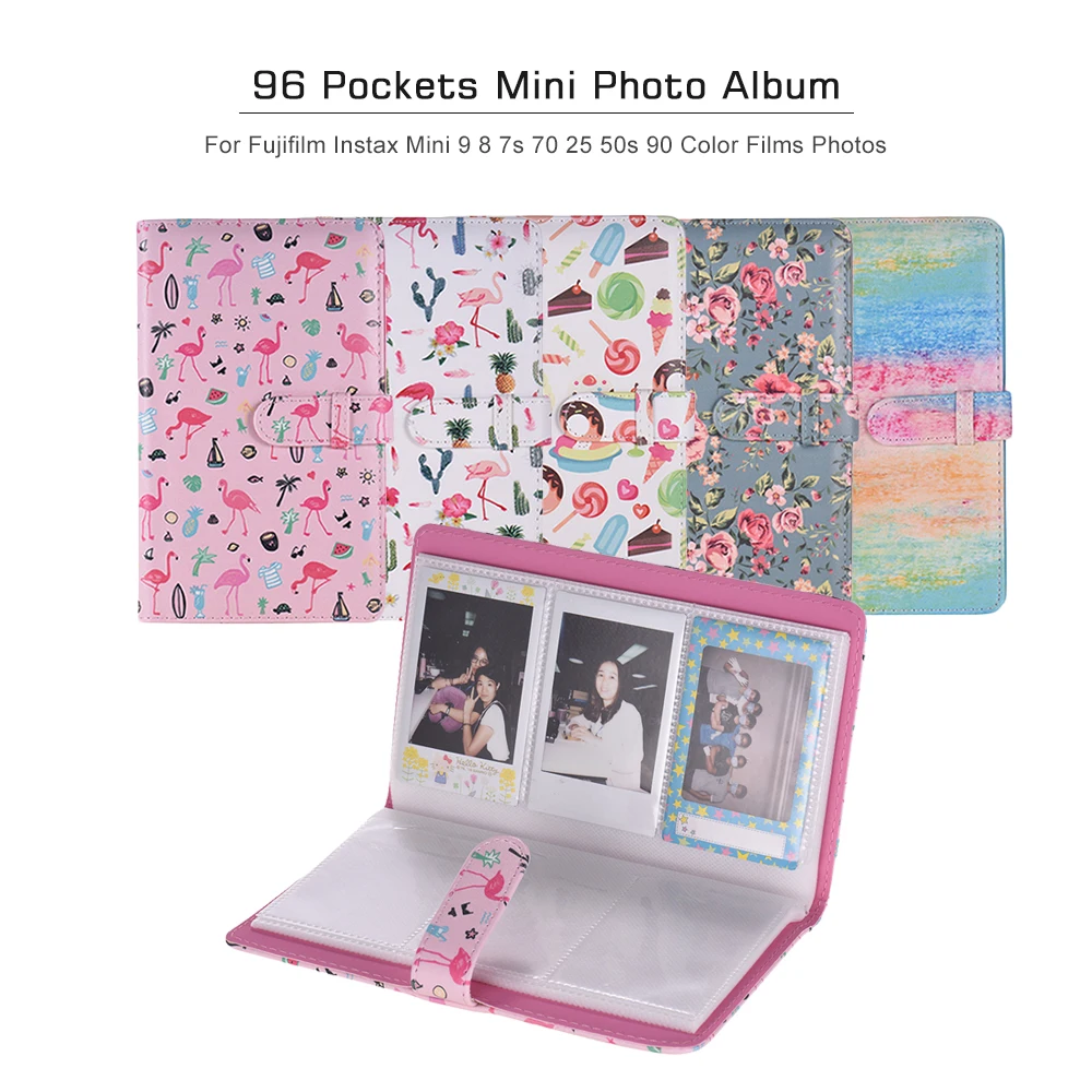 96 карманов Мини Фотоальбом книга для Fujifilm Instax Mini 9 8 7s 70 25 50s 90 цветная пленка