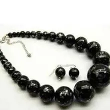 Бусины из натурального материала натуральные ювелирные изделия благородные с черными камнями маленькие и большое ожерелье Серьги кварцевые точные часы Крылья Женщины королева