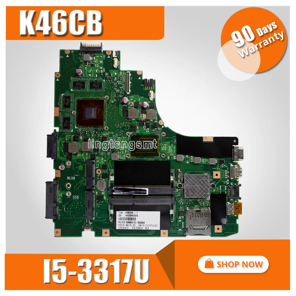 K46CB материнская плата для For Asus K46CM A46C Материнская ноутбука I5-3317U cpu PM viedo карта