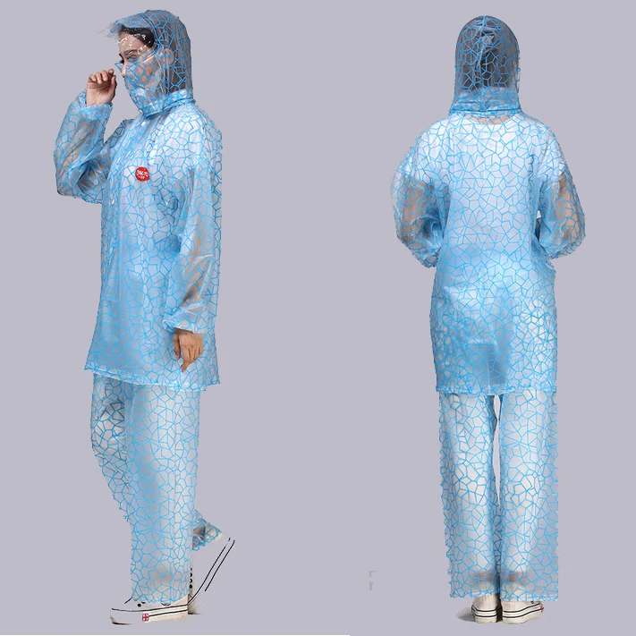 Геометрический прозрачный дождевик из ПВХ для взрослых для мужчин и женщин, уплотненный водонепроницаемый дождевик для путешествий, кемпинга, рыбалки, дождевиков, костюм