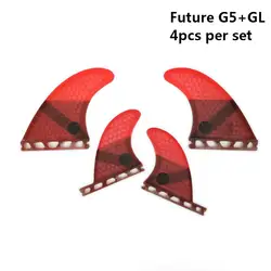 Future G5 + GL плавники для серфборда Quad-плавник с Сотами Стекловолоконная доска для серфинга fin 4 в наборе красного цвета