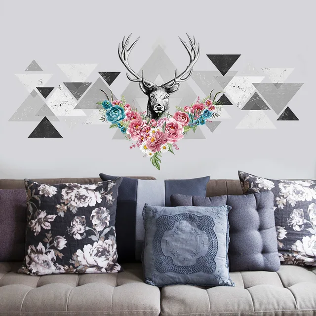 Cheap Deer head Elk Nordic style bedroom living room dining room decoration stickers TV background wall wall stickers TT-013 Cheap Deer head Elk Nordic style bedroom living room dining room decoration stickers TV background wall wall stickers TT-013