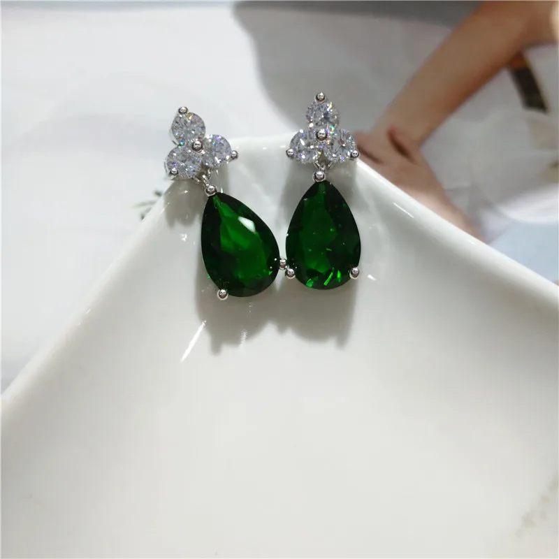 fashion yellow cubic zirconia earrings for party or wedding  (1)