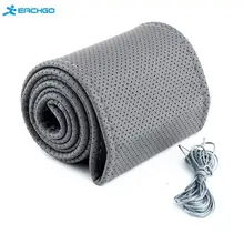 Европейский запас Универсальный Дышащий 36 см Противоскользящий из искусственной кожи DIY чехол рулевого колеса автомобиля чехол с иглами и резьбой