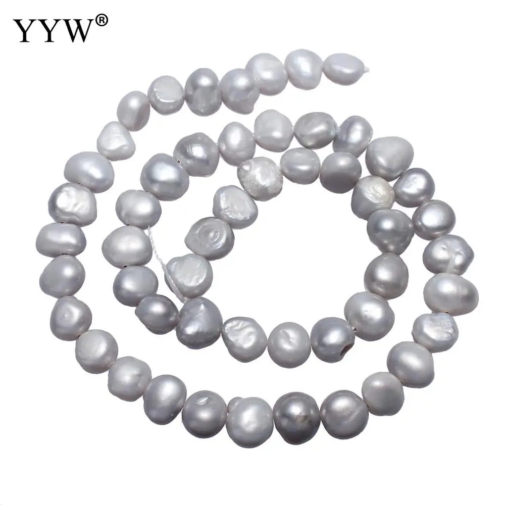 Культивированный пресноводный жемчуг неправильной формы бусины серый для Diy ожерелье браслет ювелирные изделия делая свободные бусины 6-7