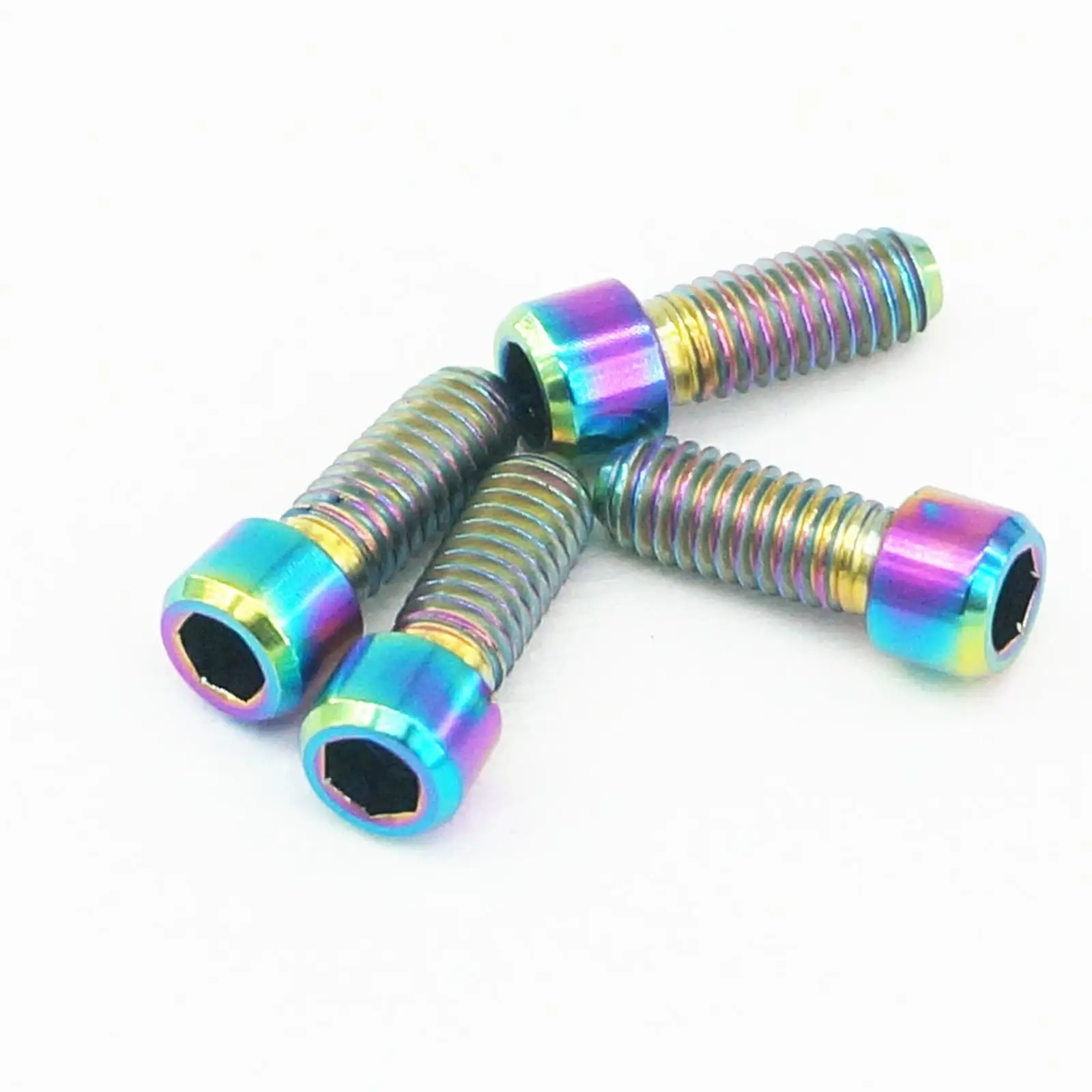 4 PCS M4x10mm Rainbow GR5 Titanium Bolts Screws For Bike Derailleurin