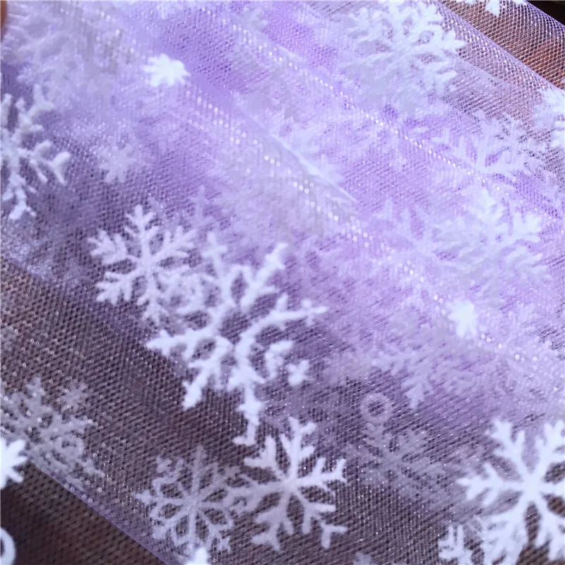 1m/lot 150cm Romantic Snow Yarn DIY Skirt Sheer Crystal Organza Tulle Fabric for Wedding Birthday Party New Year Xmas Decoration