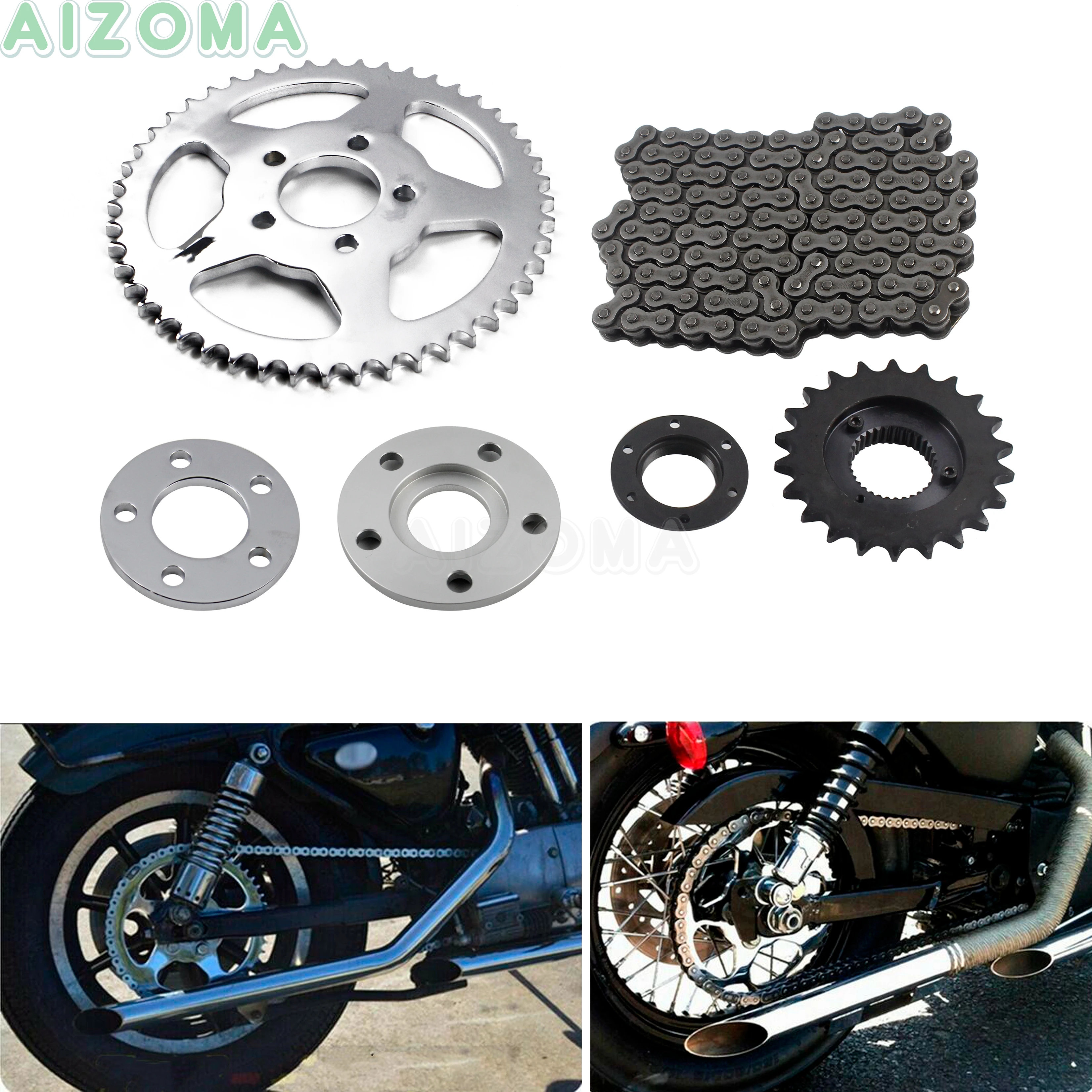 Motorcycle Transmission Sprocket Chain Drive Conversion Kit For Harley Sportster 1200 883 Iron Forty-Eight SuperLow Seventy-Two