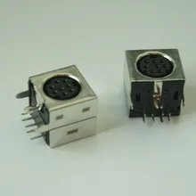 10 шт. S-video 8 Pin Mini Din разъем Щит правый угол через отверстие мини круговой DIN гнездо