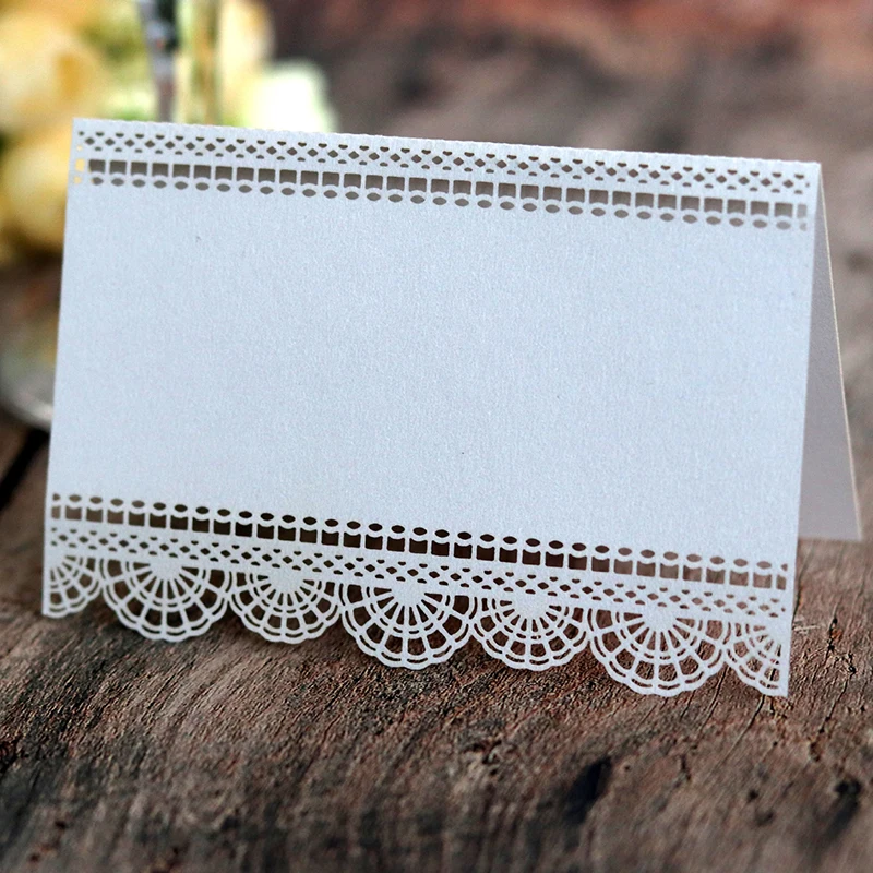 

50pcs Laser Cut Lace Love Heart Table Name Place Card Guest Message Setting Card Wedding Event Christmas Party Favor Decoration