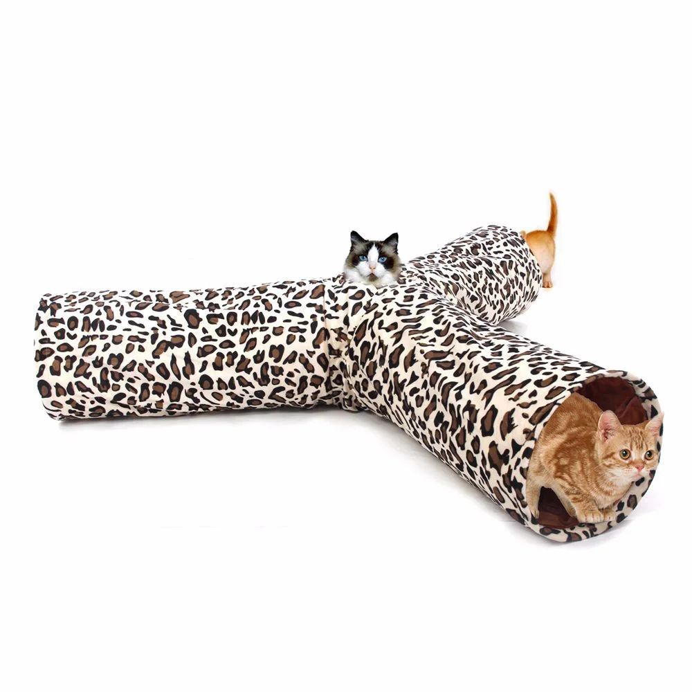 

Foldable 3 Holes Pet Cat Tunnel Toys Indoor Pet Cats Training Toy Kitten Funny Cat Tunnel House Toys With Ball For Cat