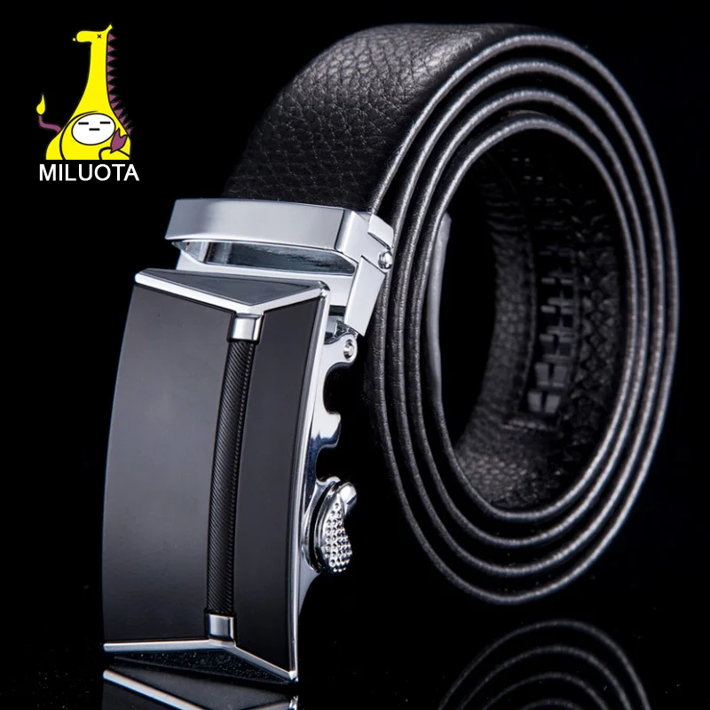 

[MILUOTA] Fashion designer belts for men cinto masculino genuine leather automatic buckle belt brand for business WN002