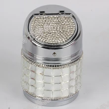 Высокая-класс Алмаз Нержавеющая сталь ремень крышка Автоматическая Автомобиль Пепельница со стразами и металлической Yanju личности