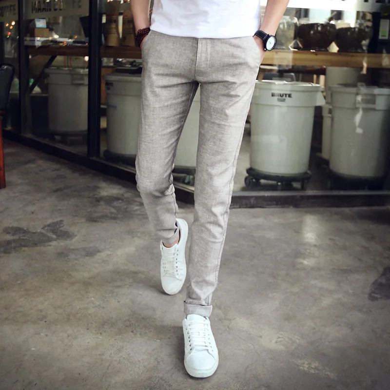 2018 Summer Thin Section Big Yards Linen Pants Men , Mens Casual Pants