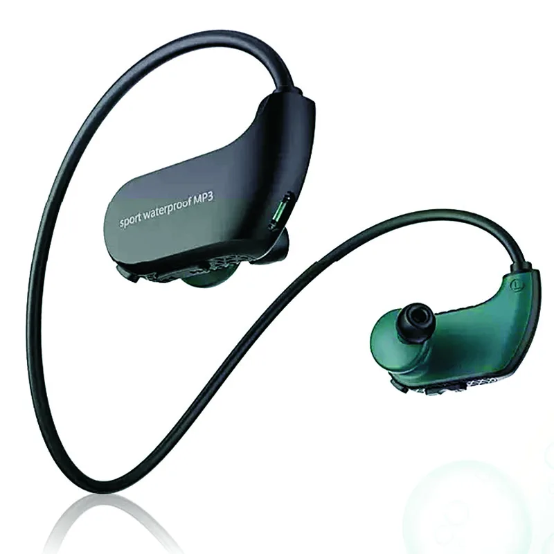 black 8GB Оригинальные IPX8 Водонепроницаемый Mp3 Player Плавание наушники спортивные наушники 4 GB 8 GB Оперативная память в Наушники USB музыка плеер Динамик - Цвет: black 8GB