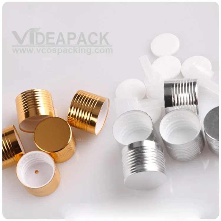 Tampa do Frasco Tampa de Garrafa de Óleo Tampa de Alumínio Tampa de Rosca Padrão Essencial Preto Prata Ouro 100pcs18mm - 3 100pcs18mm padrão tampa do frasco tampa de