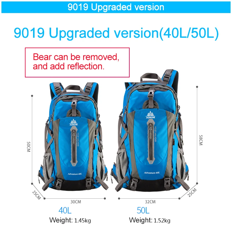 AONIJIE deporte al aire libre Camping hombro bolsas de viaje mochila bicicleta senderismo bolsas impermeable mochilas para 40L 50L - 5