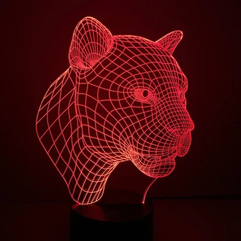 

TAMPROAD Lepoard Led Table Lamp 3D Touch Control Night 7 Colors Change USB Desk Table Light Lamp Power Bank Abajur Night Light