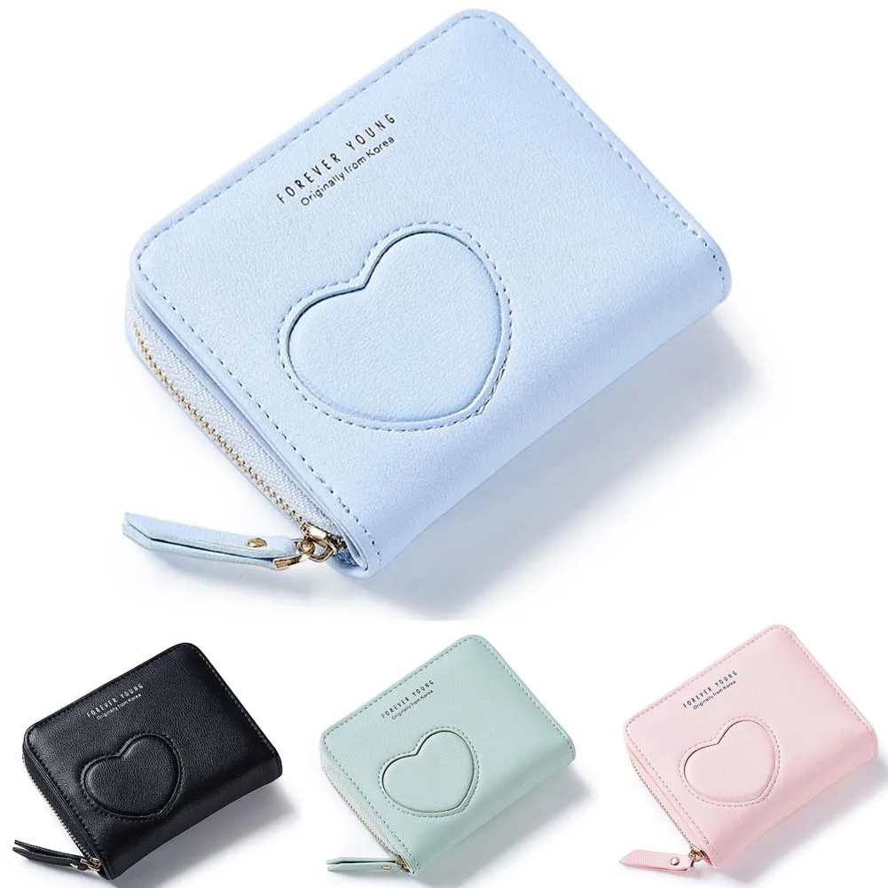 

Good Design Women Female Solid Color Mini Wallet PU Leather Purse Ladies Fashion Coin Zipper Pocket Card Holder Bag Popular