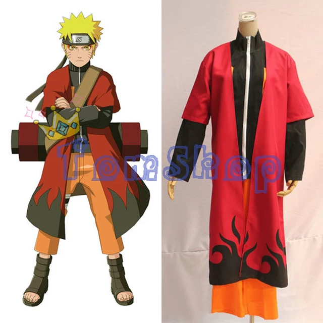 Hot!!! Anime Naruto Shippuden Cosplay Costume Uzumaki Sage Red Cloak