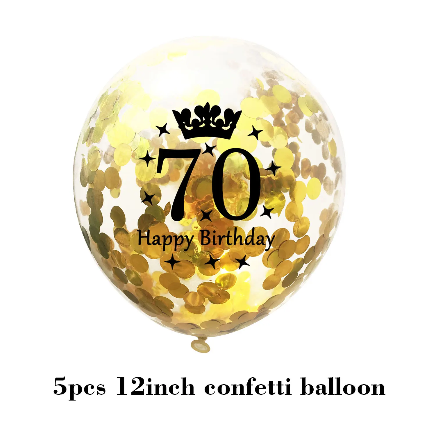 Happy Birthday Confetti Balloon Number Balloon Adult Birthday Cake Topper Gift Sticker For 16 18 21 30 40 50 60 Years Decoration - Цвет: 70 gold balloon