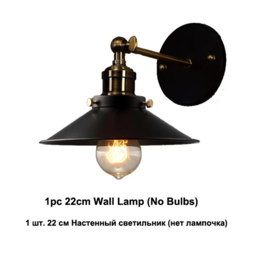 Modern Lustre LED Chandelier Lighting Black Metal Ceiling Chandeliers Vintage Light Dining Bedroom Hanglamp Suspension Luminaire - Цвет абажура: 22cm Wall Lamp