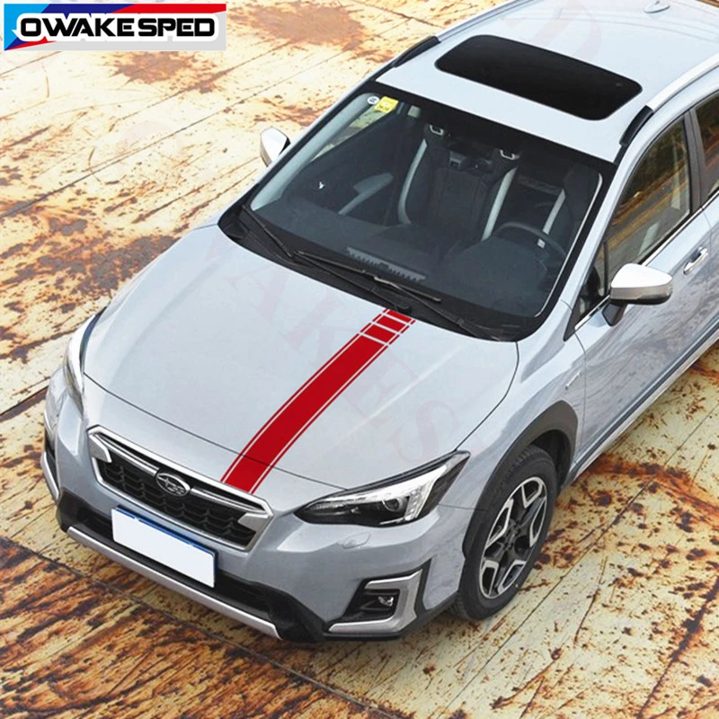  Car Bonnet Stripes Sport Styling Hood Decor Stickers Auto Front Engine Cover Trim Vinyl Decals For 