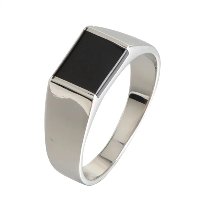 Rectangular Natural Stone Indian Style 316L Stainless Steel Rings stainless steel ring,finger ring,silver ring