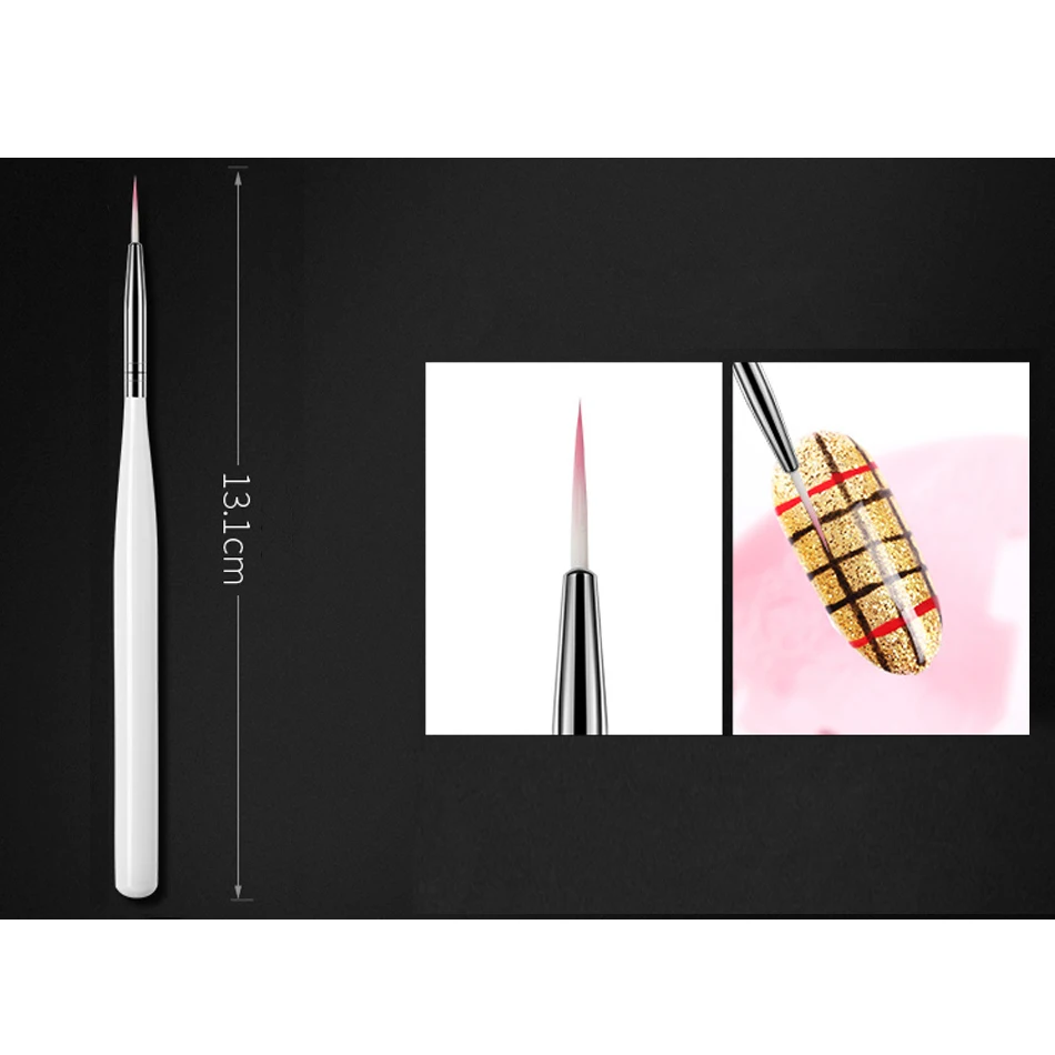 ROHWXY набор профессиональных гелевых акриловых кистей для дизайна ногтей, кисть для рисования, ручка для маникюра, инструмент для цветов