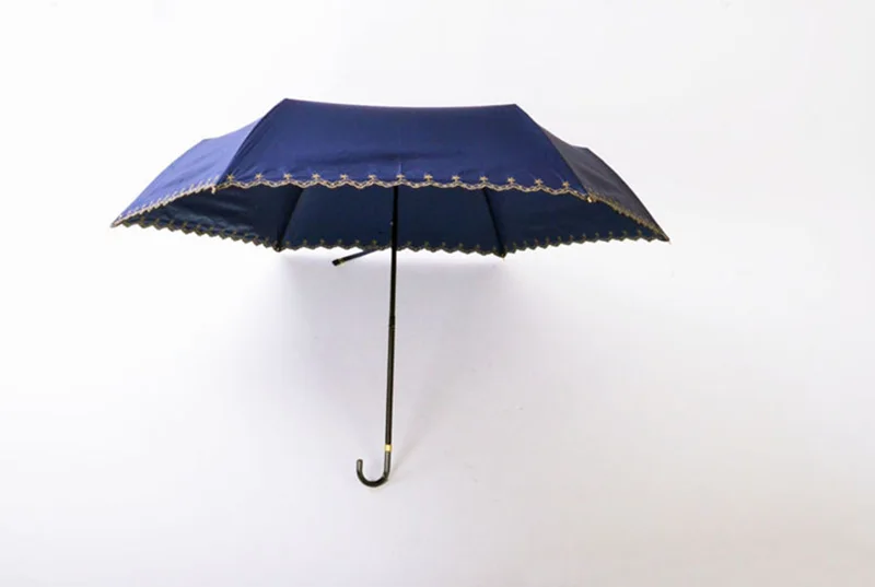 Японская мода маленькая звезда крючок для вышивания три складной зонт от солнца женский анти-УФ кружевной зонтик дождь женский дождь зонтик девушка
