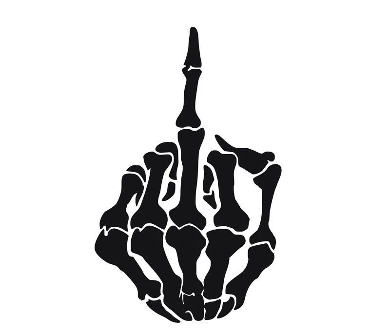 

2019 New Arrival Skull Middle Finger Car Stickers Car Window Decorative Sticker Skull Funny Decal