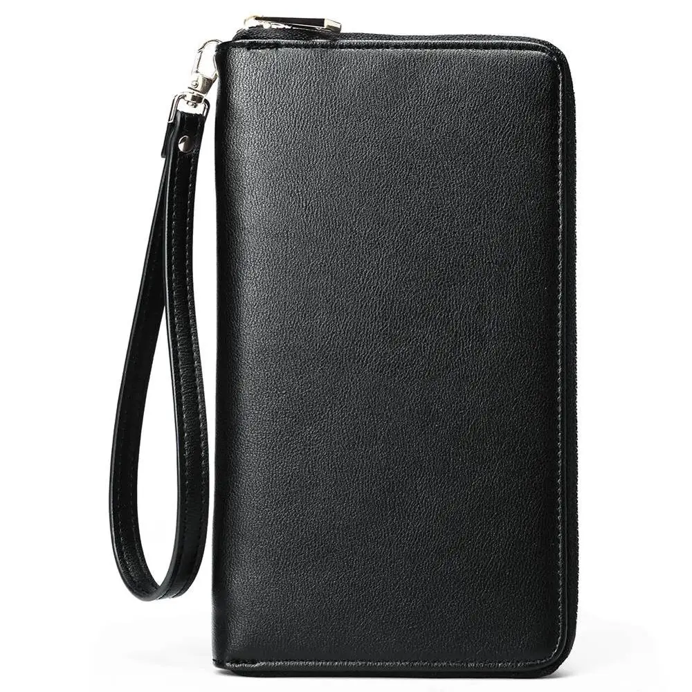 CHALLEN Leather Women Wallets PU Designer Zipper Long Wallet Women Card Holder Ladies Purse Money Bag Carteira Feminina - Цвет: black