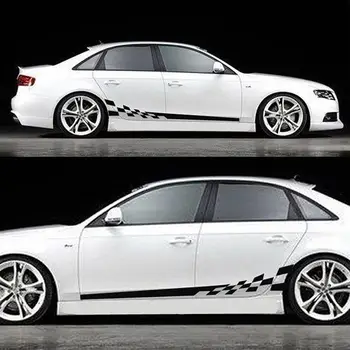 

Body 2Pcs Stripes Car Racing Race Graphic Decal PVC Decor Door Waterproof