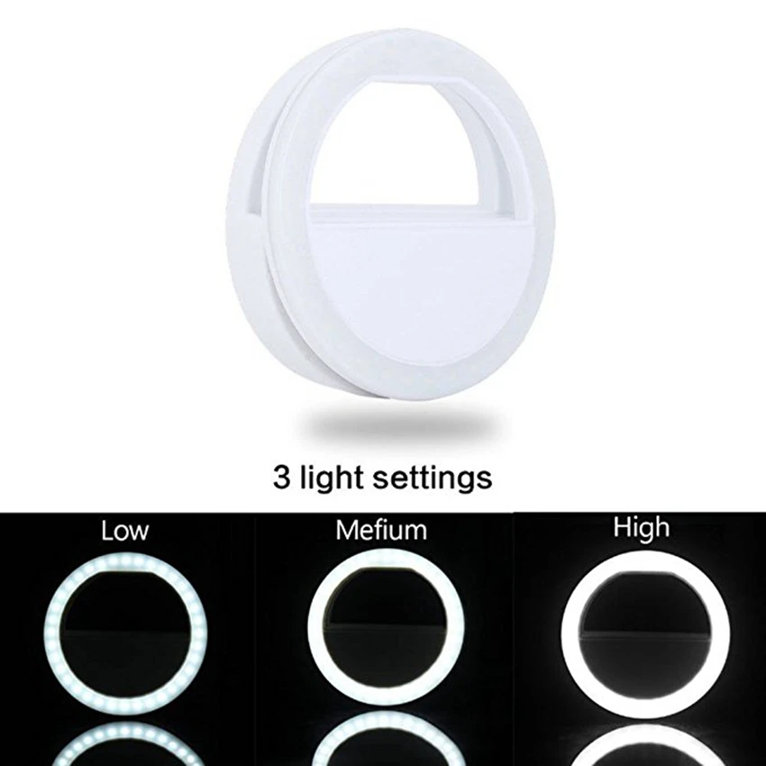 Универсальная селфи портативная светодиодная вспышка камера телефон фотография светящееся кольцо осветительная фотография для смартфона или ipad