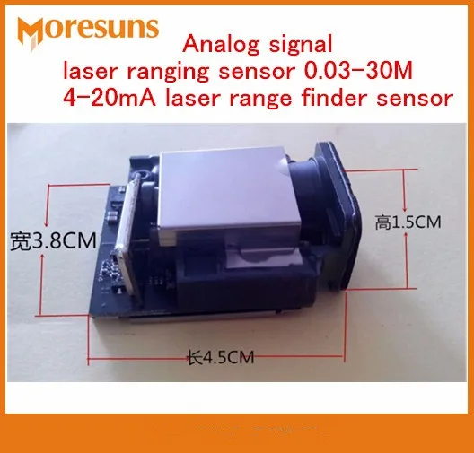 Бесплатная доставка аналоговый сигнал лазерной локации датчика 0.03-30 м точность +-1 мм Максимальная частота 20 Гц 4-20mA лазерный начиная модуль