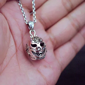 

925 sterling silver pendants pumpkin skull
