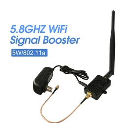 Amplificador de sinal wi fi, 5.8ghz, 5w, 802.11, extensor de sinal bluetooth, repetidor, amplificador de banda larga para cartão de roteador sem fio