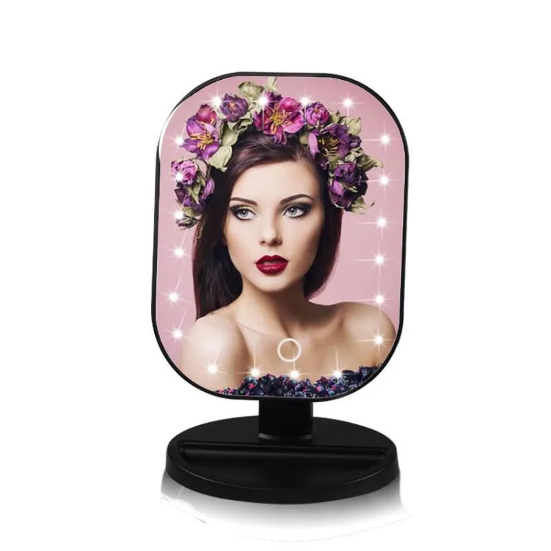 

20 LED Lighted Makeup Vanity Mirror with Touch Screen Mirror light Countertop Cosmetic Mirror