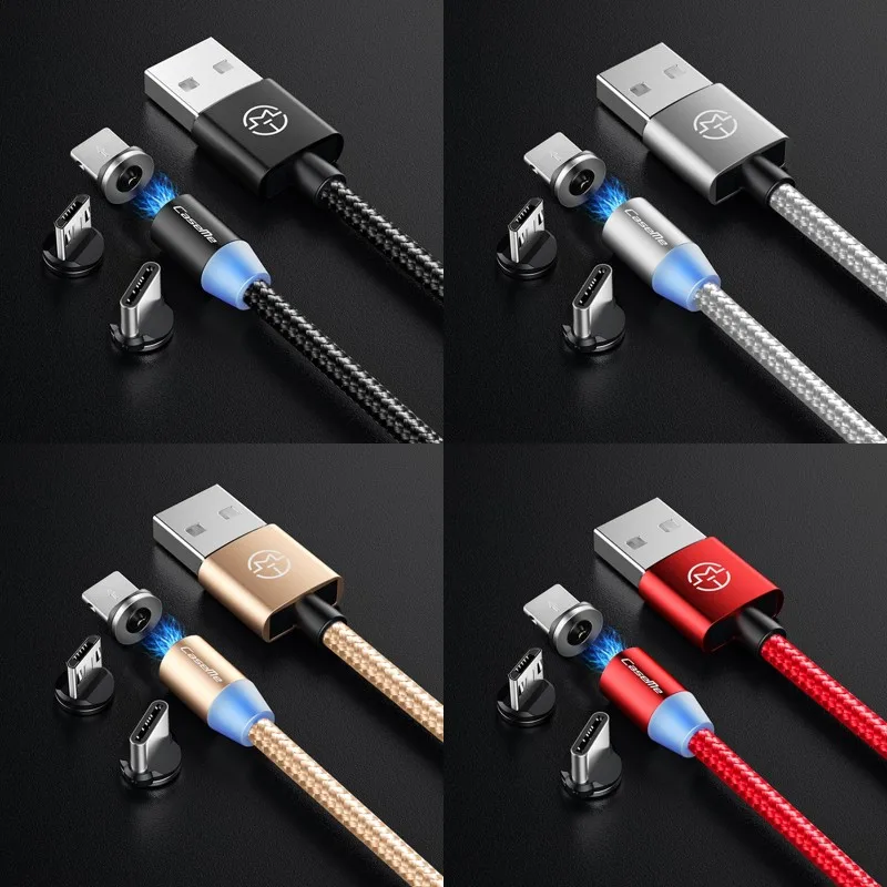 

360 Degree Magnetic Fast Charger Wire Line For iPhone Samsung Type C Android USB Charging Cables For huawei oppo redmi Date Line