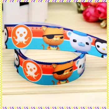 

New 7/8'' Free shipping octo printed grosgrain ribbon hair bow headwear party decoration wholesale OEM 22mm H3919