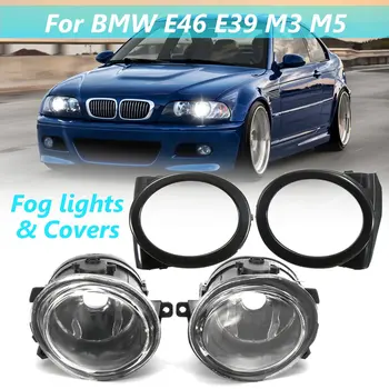 

Pair Clear Fog Lights & Fog Lights Covers Frame For BMW 3 Series E46 5 Series E39 M3 M5 1998 1999 2000 2001 2002 2003 2004