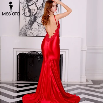 

Missord 2020 Sexy V-neck sleeveless backless red color maxi party dress FT8217