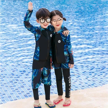 

Fashion 2020 Long sleeve full body UV swimming suit costume for kids quality swimsuit for girl children 2019 beach swim wear