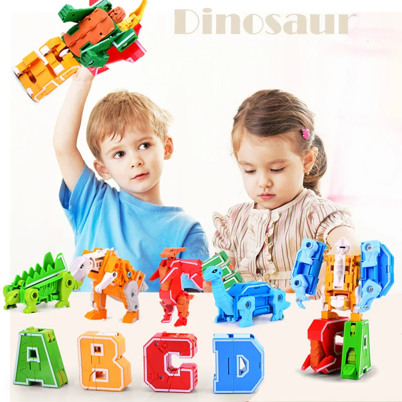 26 букв, A-Z, алфавит, животное, динозавр, воин, деформация, фигурки, трансформация, робот, игрушки для детей, подарок, Brinquedos