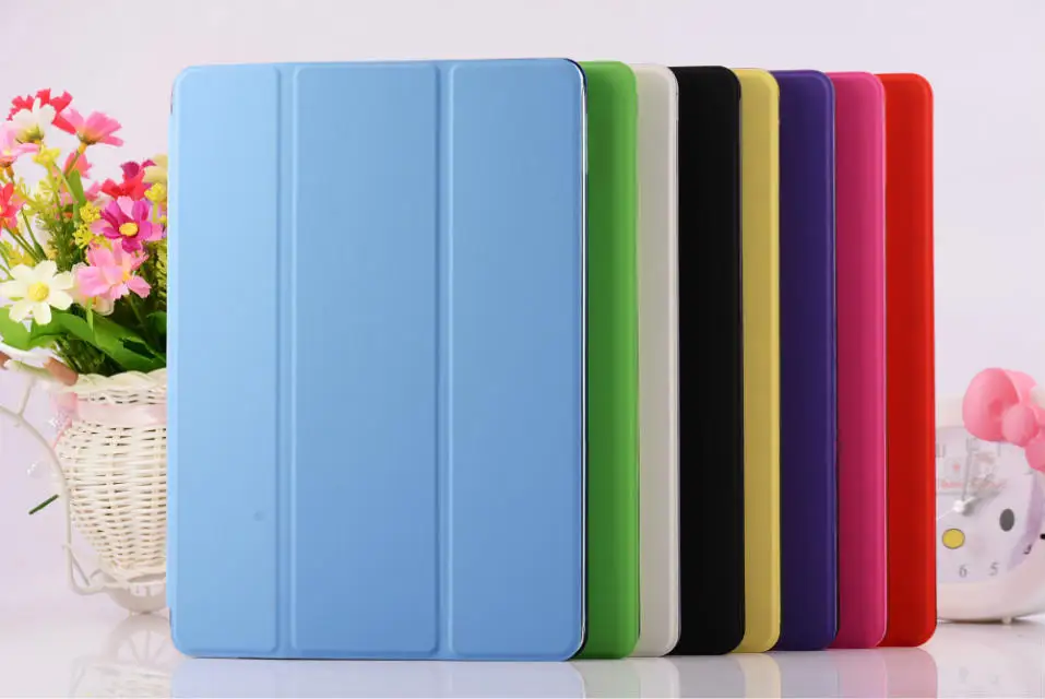 

For Apple iPad Air 2 3-folding Smart Cover Sleep/Wake Up Stand Flip Protective Leather Case For i Pad Air2