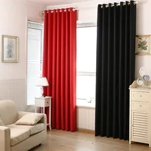 Красная занавеска чистая черная затеняющая ткань двойная тень занавески для французского окна Cortinas для гостиной Cortina спальня затемненная Толстая