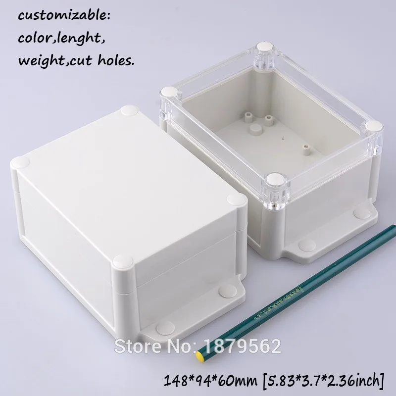 [2 вида стилей] 148*94*60 мм Настенный алюминиевый корпус для электроники IP68 водонепроницаемый пластиковый годный для использования вне помещения корпус из АБС-пластика "Сделай сам! распределительная коробка