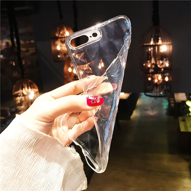 3D-Diamond-Pattern-Transparent-Phone-Case-For-iPhone-X-Ultra-Thin-Soft-TPU-Case-For-iPhone